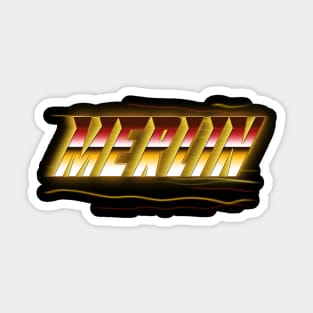 Thanksgiving Merlin Name Vintage Styles Birthday 70s 80s 90s Sticker